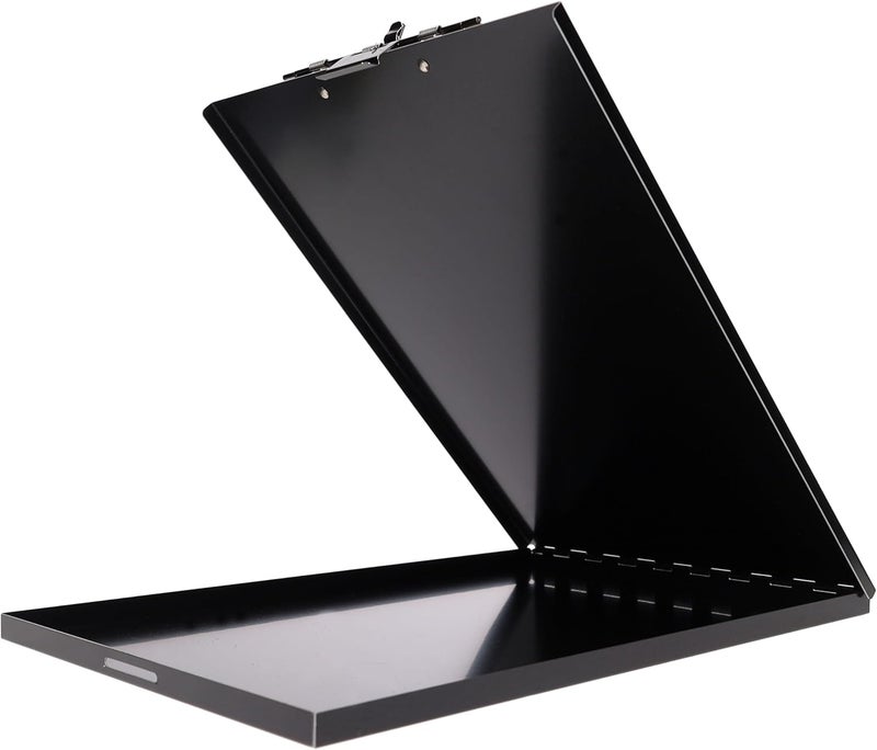 Saunders Slim Metal Clipboard with Storage, Black Single Layer Nursing Clipboard Folio, Letter Size Paper Organizer, Steel Clip with Locking Latch, Form Holder for Office, School & Work - Made in USA - Image 5